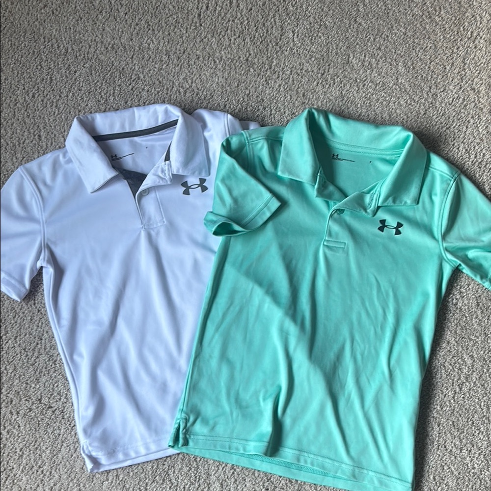 Under Armour Polo Shirts White and Green Casual Collection